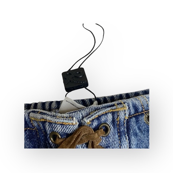 new Y2K Dolce & Gabbana D&G Junior ☻ Tie Front Denim Jeans ☻ Medium Blue ☻ 5 10 - Picture 6 of 16